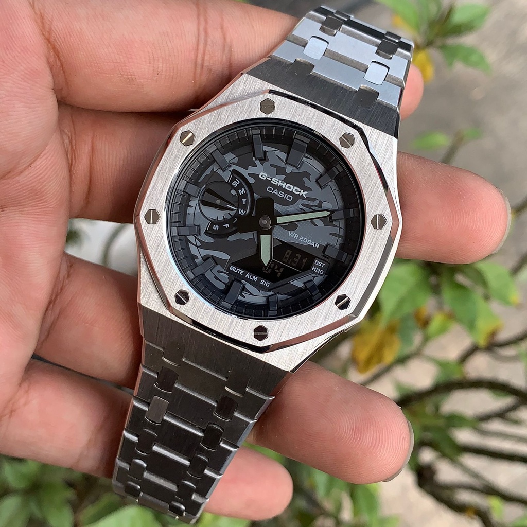 Jam Tangan G-Shock GShock GA-2100 GA2100 CA-8ADR Original Silver Gen3
