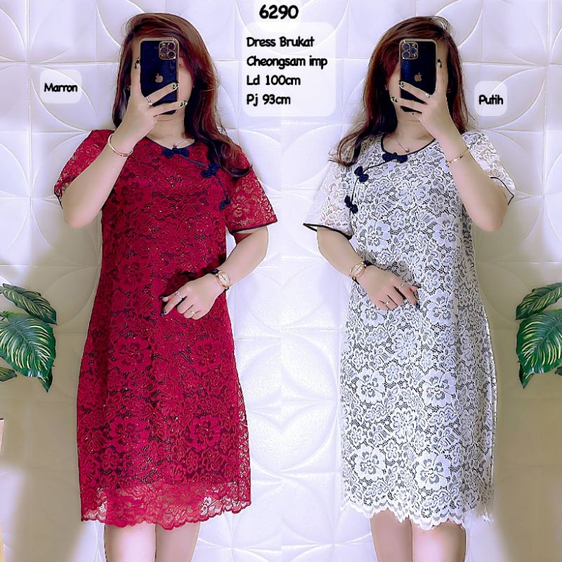 6290 Dress wanita cheongsam import