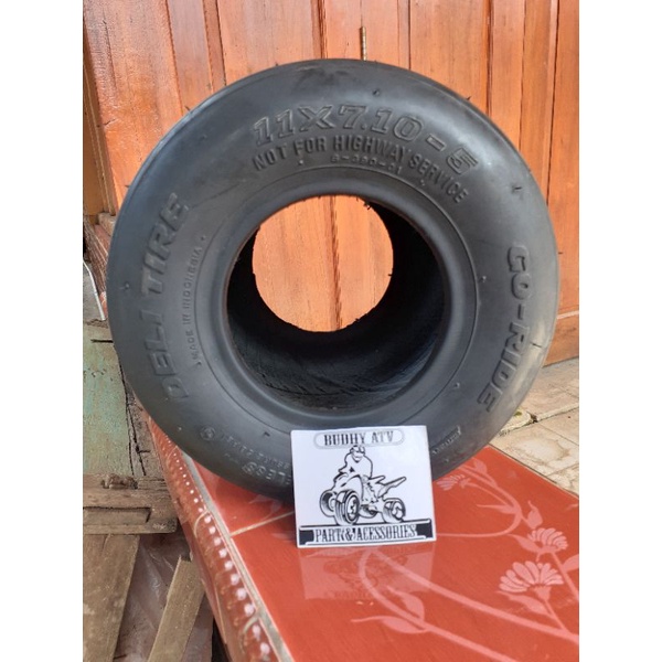 Ban belakang slick gokart go kart drift Trike ukuran 11x7.10-5 Deli tire