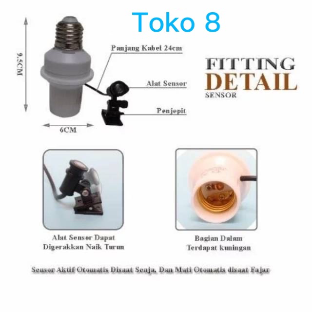 fitting sensor lampu/ fitting sensor siang malam