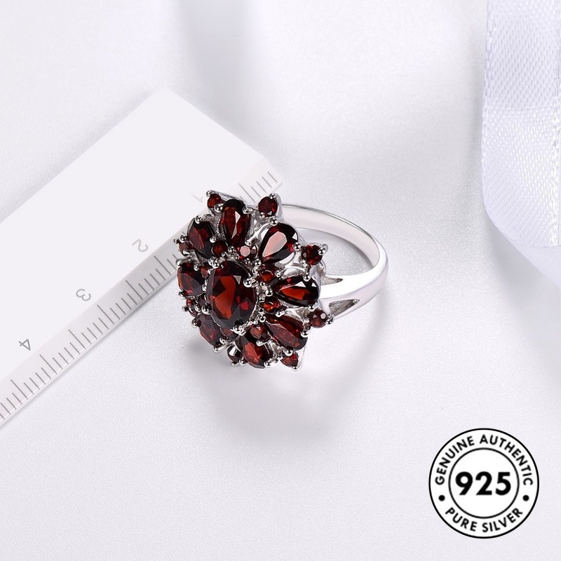 Cincin Ruby Bahan S925 Silver