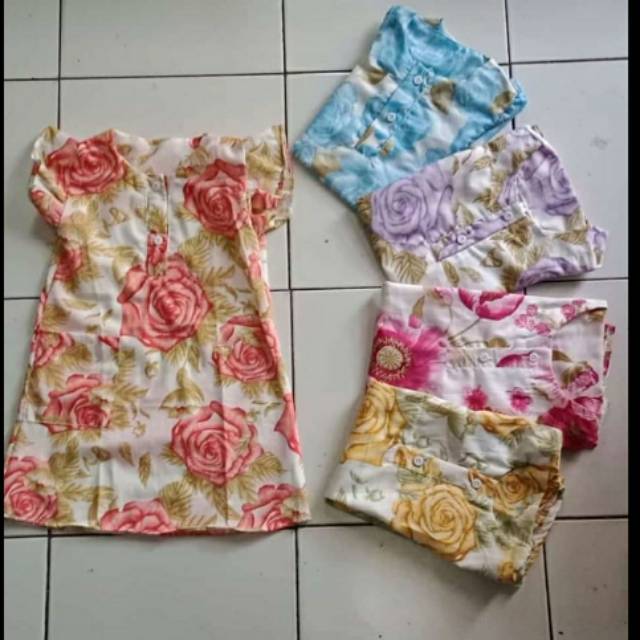 DASTER ANAK LUCU MOTIF BUNGA SIZE KIDS JUNIOR 1-10TH