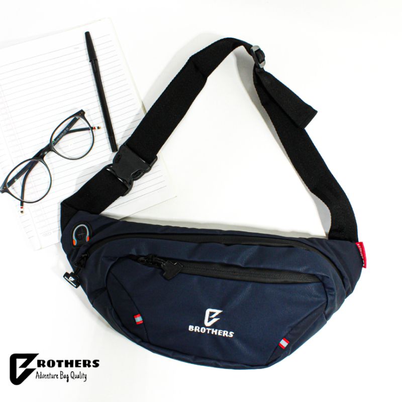 Tas Selempang Distro Waistbag Pria Wanita Waterproof Anti Air BROTHERS Batman Original Label Woven