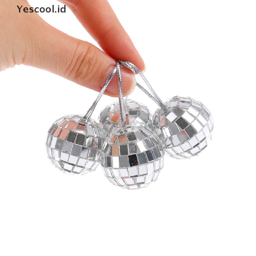 【Yescool】 Christmas Ball Ornaments 2-8cm Mini Disco Mirror Ball Christmas Tree Decoration .