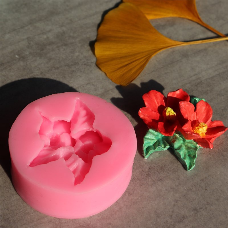 Cetakan Kue / Permen / Cokelat Bentuk Bunga Teratai Ganda Bahan Silikon Untuk Dekorasi Dapur