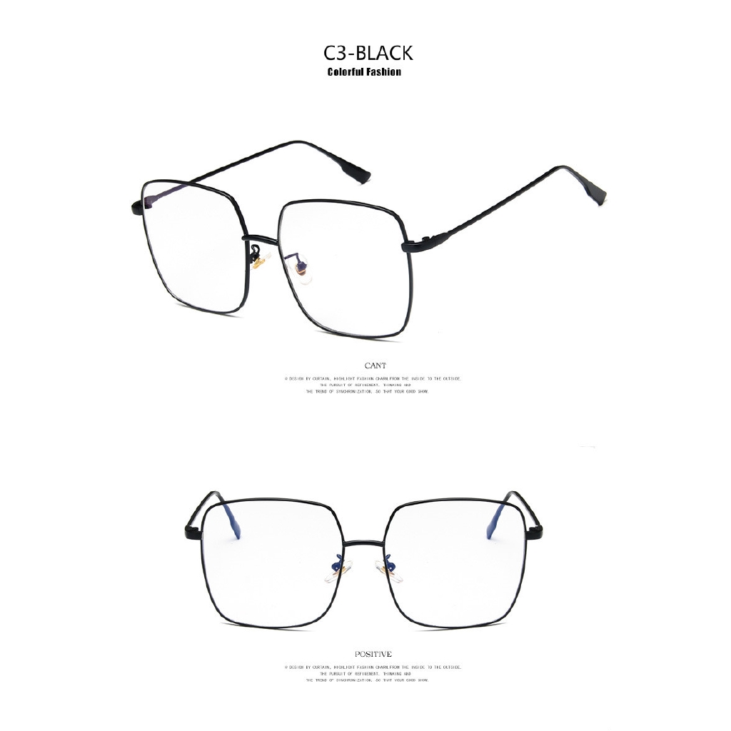 Fashion square retro polygon literary big frame glasses