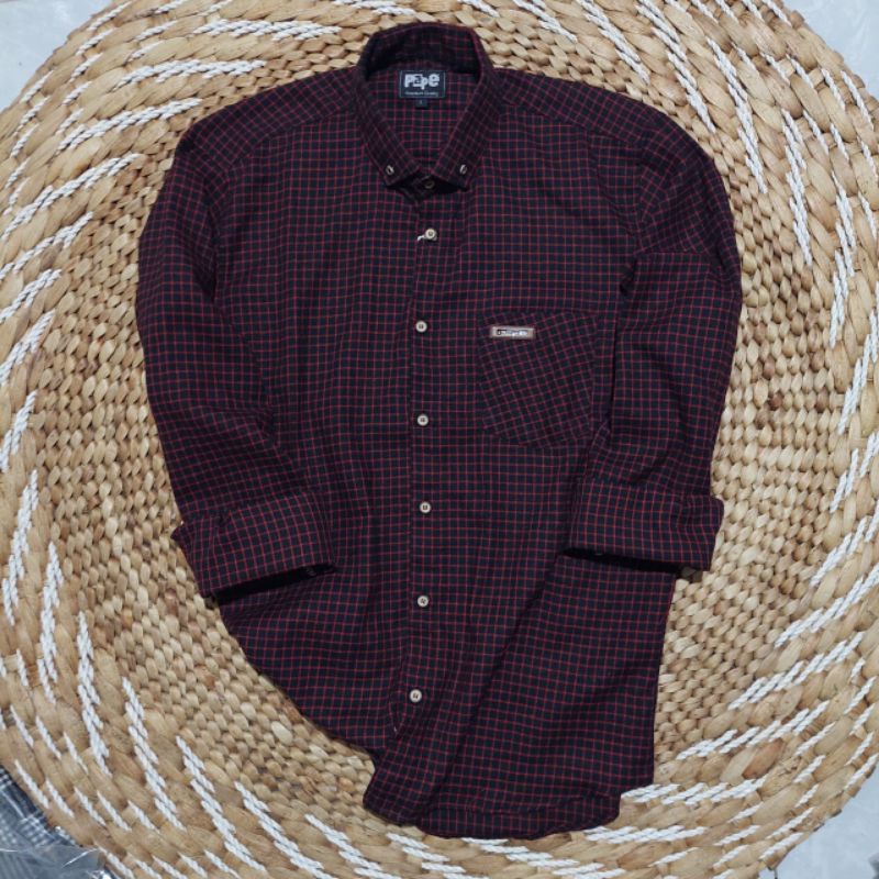 Kemeja Flanel Pria Wanita Lengan Panjang Oversize Motif Kotak Kotak Unisex-1352