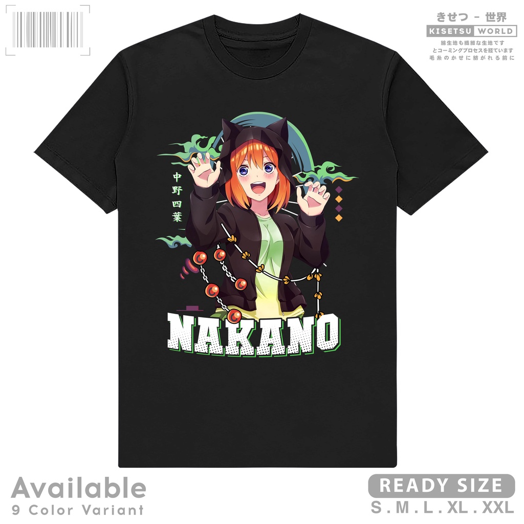 Kaos Anime Gotoubun No Hanayome YOTSUBA NAKANO The Quintessential Quintuplets - Baju Manga Jepang Wa