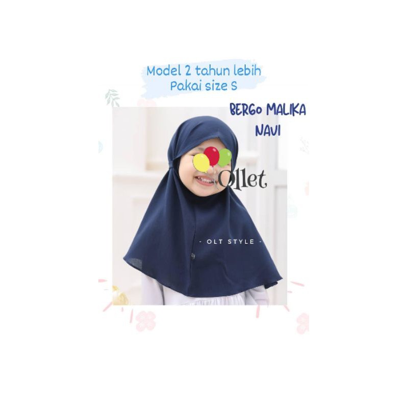 Ollet Bergo Malika part 1 /jilbab anak / bergo anak murah