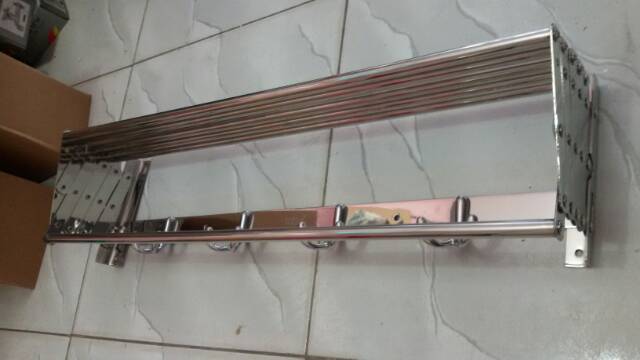 Rak handuk tarik lipat 60cm/rak handuk/gantungan handuk stainless