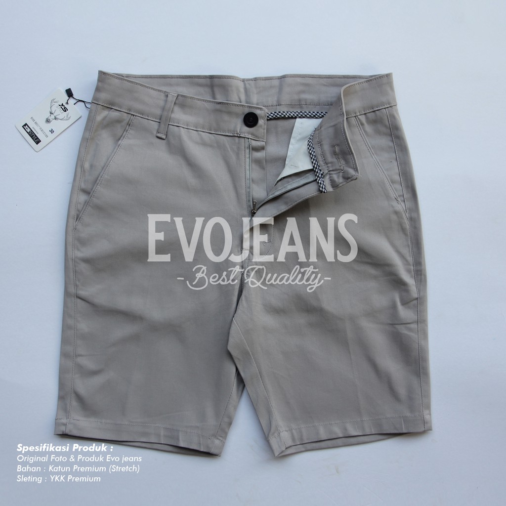 Celana Pria Pendek Distro Bahan Karet Halus Kualitas Premium - Chino Pants Pria Pendek Warna Army