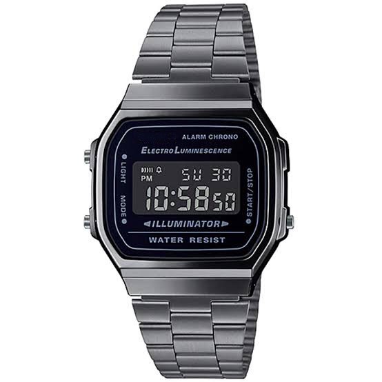 WBS JAM TANGAN DIGITAL MODEL CASIO LED 168 RANTAI PRIA / WANITA FASHION GROSIR MURAH CS002-2