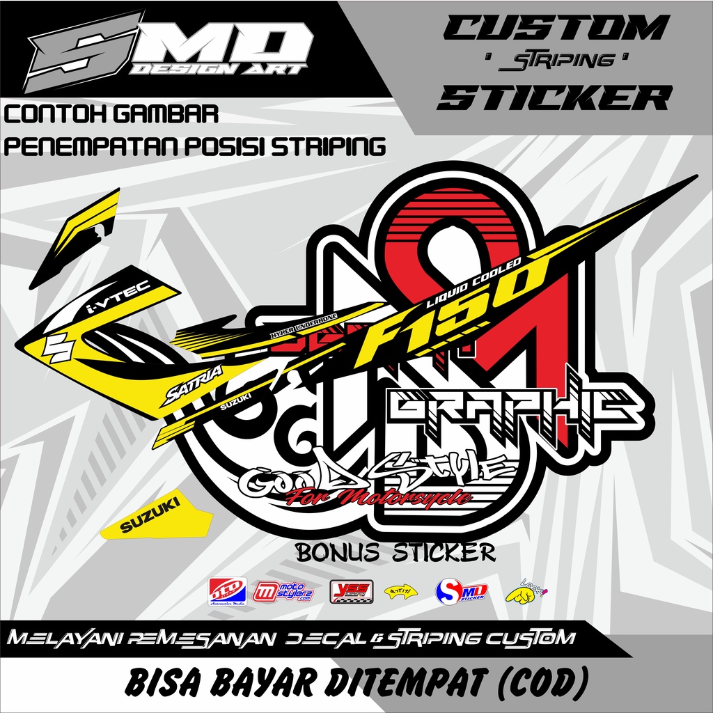 STRIPING STICKER VARIASI SATRIA FU FACELIFT F150