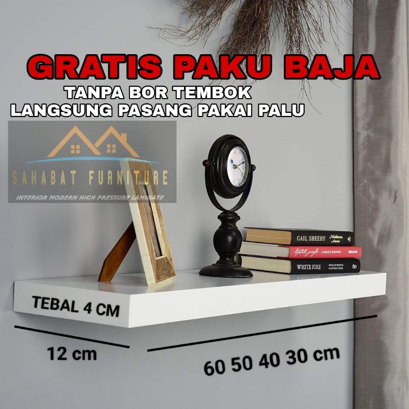 RAK DINDING AMBALAN PANJANG 60 50 40 30 TEBAL 4 CM