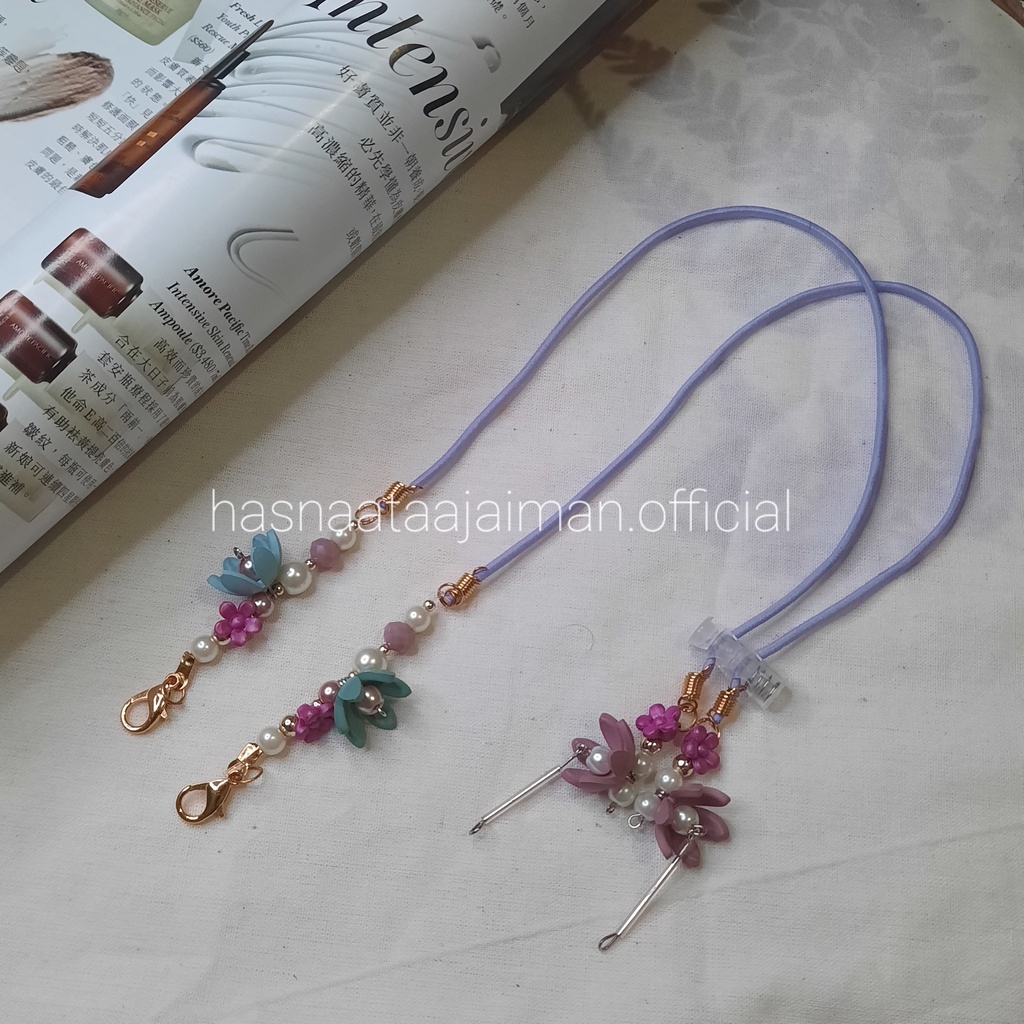 (Lilac) Strap Masker 2in1 Tali Masker Hijab Konektor Masker Kalung Masker Strap Strap Masker Aesthet