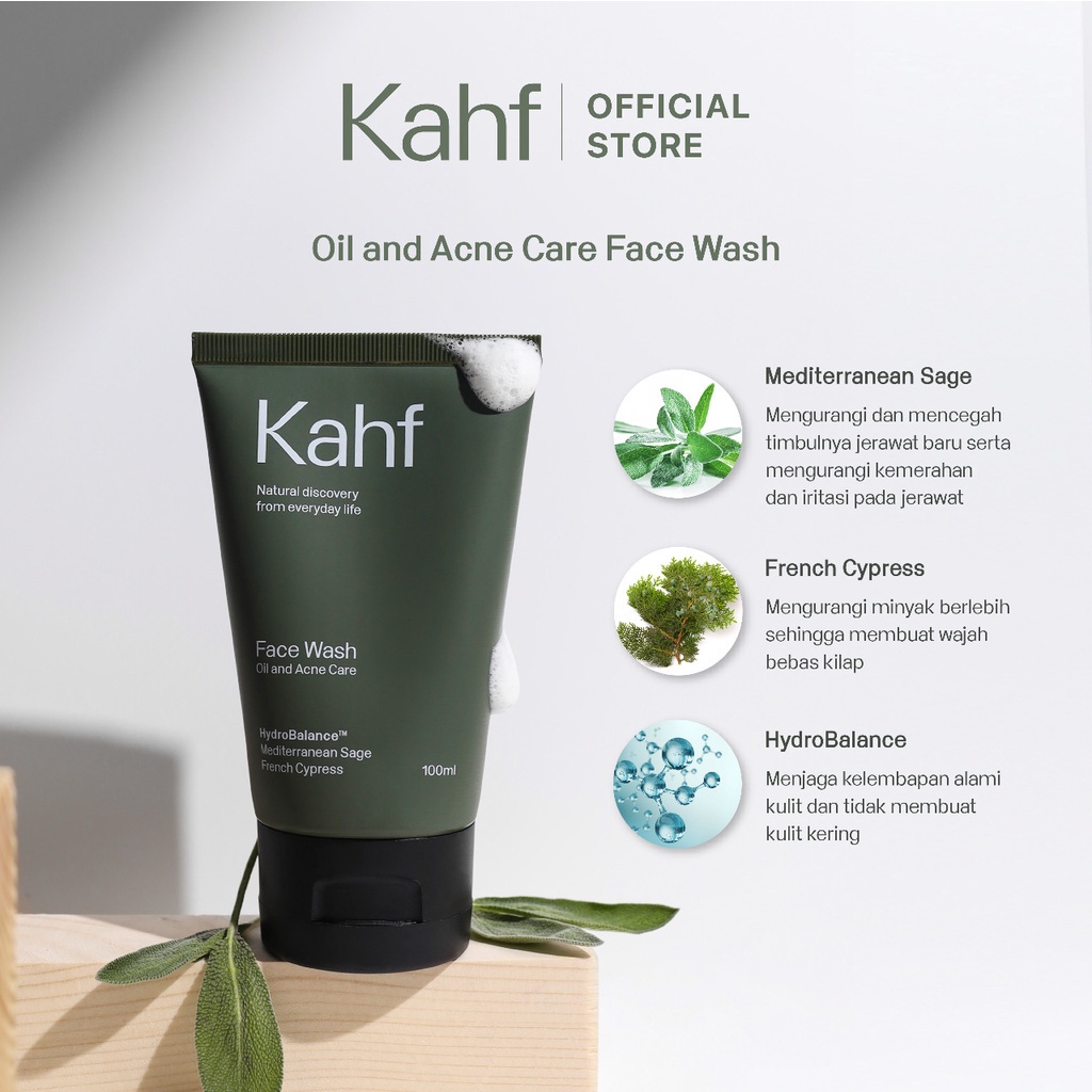 Kahf Men Face Wash 100ml | Oil &amp; Acne Control | Skin Energy &amp; Brightening | Oil &amp; Comedo Defense