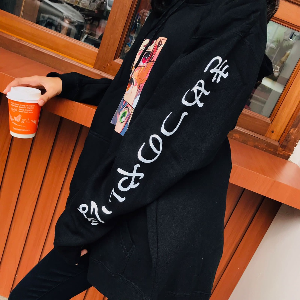 Hoodie Demon slayer eyes Anime Manga Kimetsu No Yaiba Premium Unisex