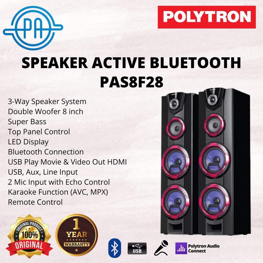 Polytron Active Speaker Bluetooth PAS-8F28 / PAS FF28 / PAS8F28 / PASFF28 / 8FF28