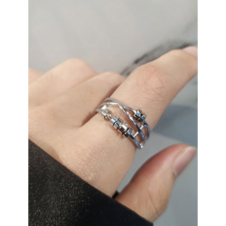 Cincin Fidget Spiral Bahan Metal Untuk Pria / Wanita