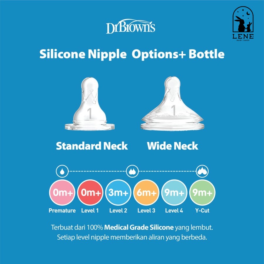 Dr. Brown's Narrow Neck Options+ Baby bottle - 1 Pack / Botol Susu DrBrown