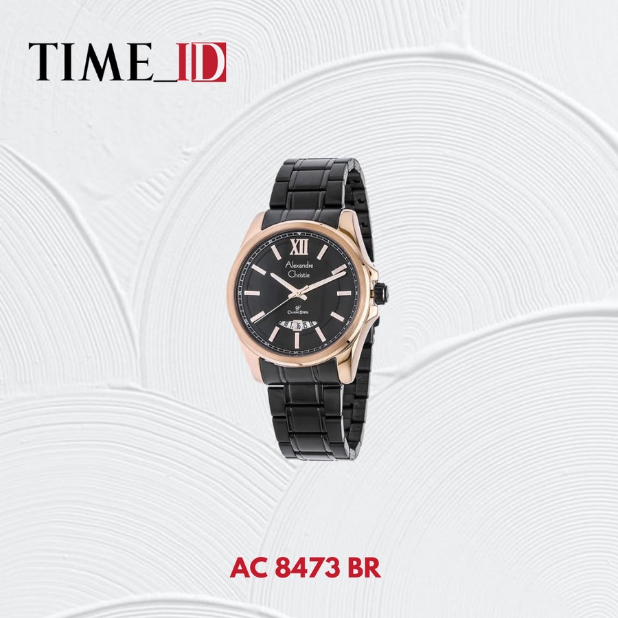 Jam Tangan Alexandre Christie AC 8473 BLACK ROSEGOLD Wanita