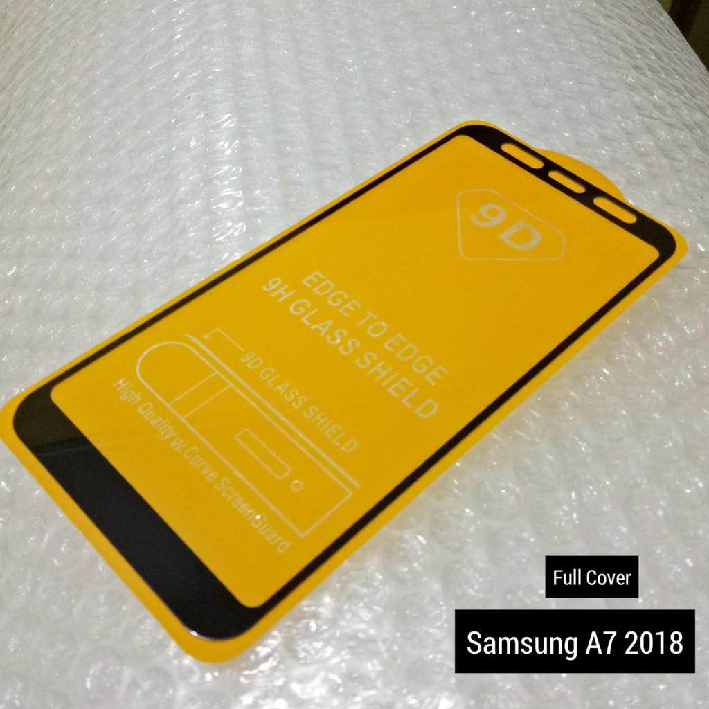 Tempered Glass 9D Samsung A7 2018 A750 11D Full Cover HD Quality