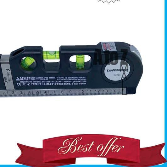 

♕ Taffware LEVELPRO3 Penggaris Laser Horizontal 250CM + Waterpass ☋