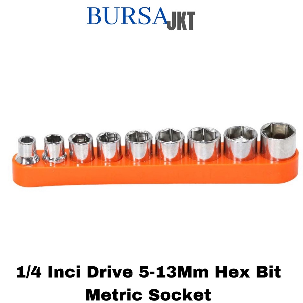 KUNCI SOCK SOCKET 1/4 MINI SET ISI 9 5 - 13 MM