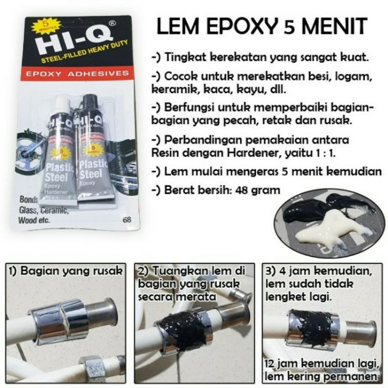 

Lem EPOXY Power Steel 5 Menit