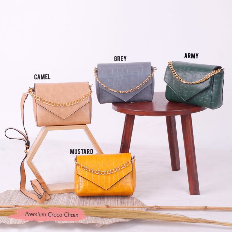SLINGBAG WANITA PREMIUM CROCO CAINY / TAS SELEMPANG WANITA PREMIUM CROCO KEKINIAN SURABAYA MURAH