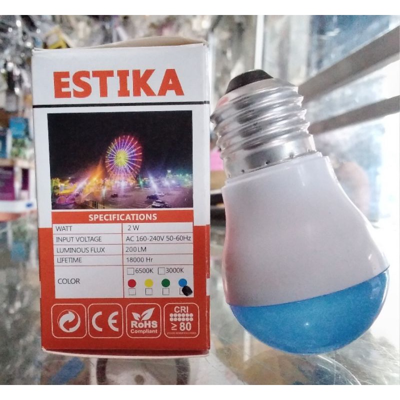 ESTIKA Lampu LED Warna 2 Watt - Lampu Hias/Lampu Tidur