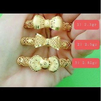 Charm gelang pipa pita kadar 375