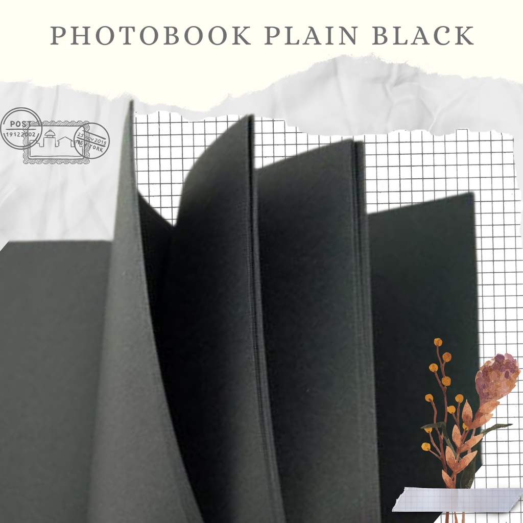 Album Foto Scrapbook Custom Hitam Polos A5