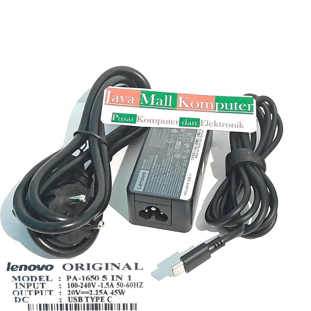 Charger 20V 2.25a 45W Type-C Lenovo ThinkPad E480 L590 T480 T580 T495 X1 Karbon 20XW 20XX