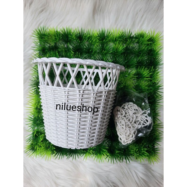 pot gantung plastik pot anyam plastik tali rante besar