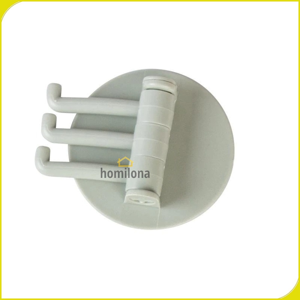 Gantungan Kunci 3 Hook Wall Hanger Adhesive 1PCS - LionMoon GT12A - Gray