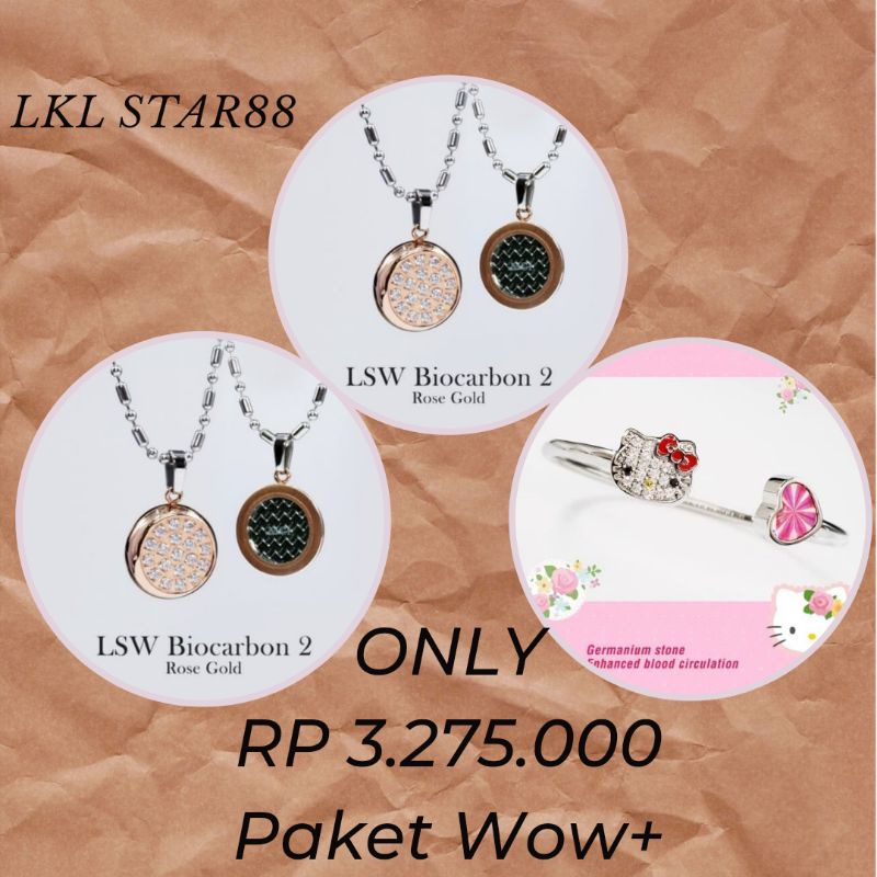 Paket LSW Biocarbon2 Rose Gold 2 Pcs + Bangle Hello Kitty ORIGINAL MCI