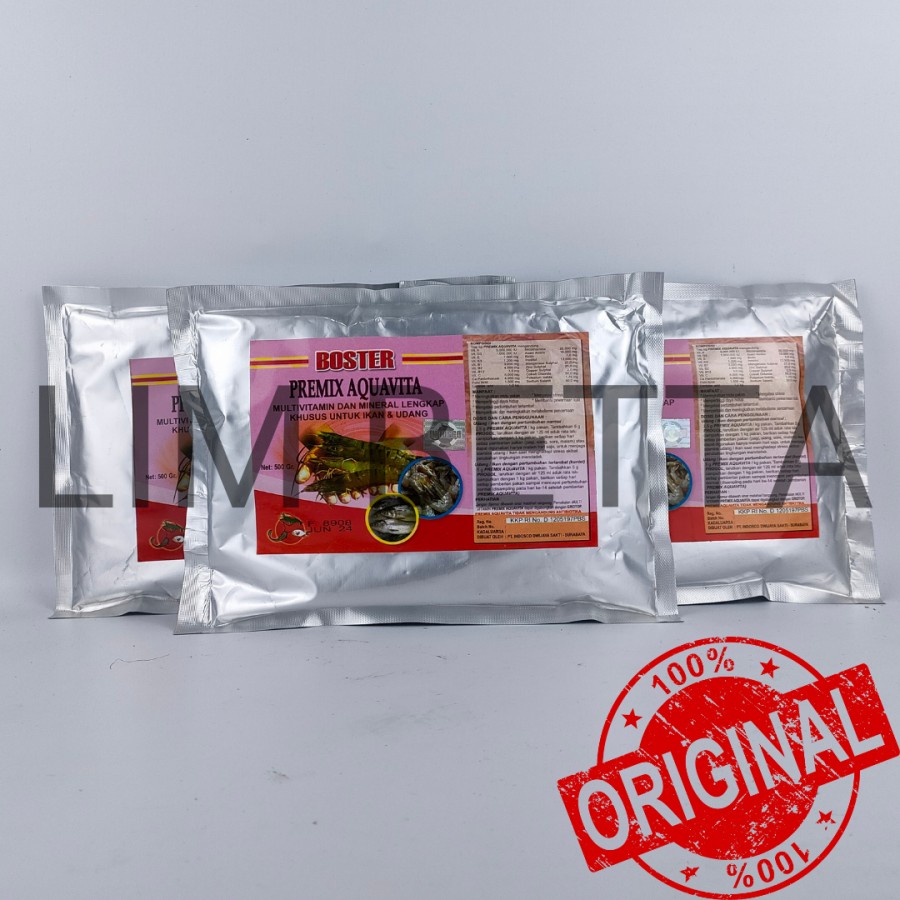 BOSTER PREMIX AQUAVITA 500 GRAM / MULTIVITAMIN IKAN DAN UDANG