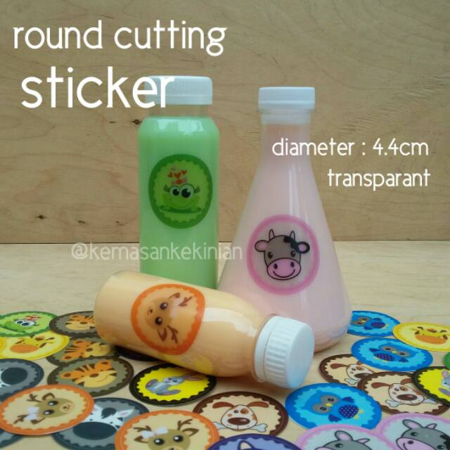 50 pcs stiker bulat label kemasan diameter 4.4cm