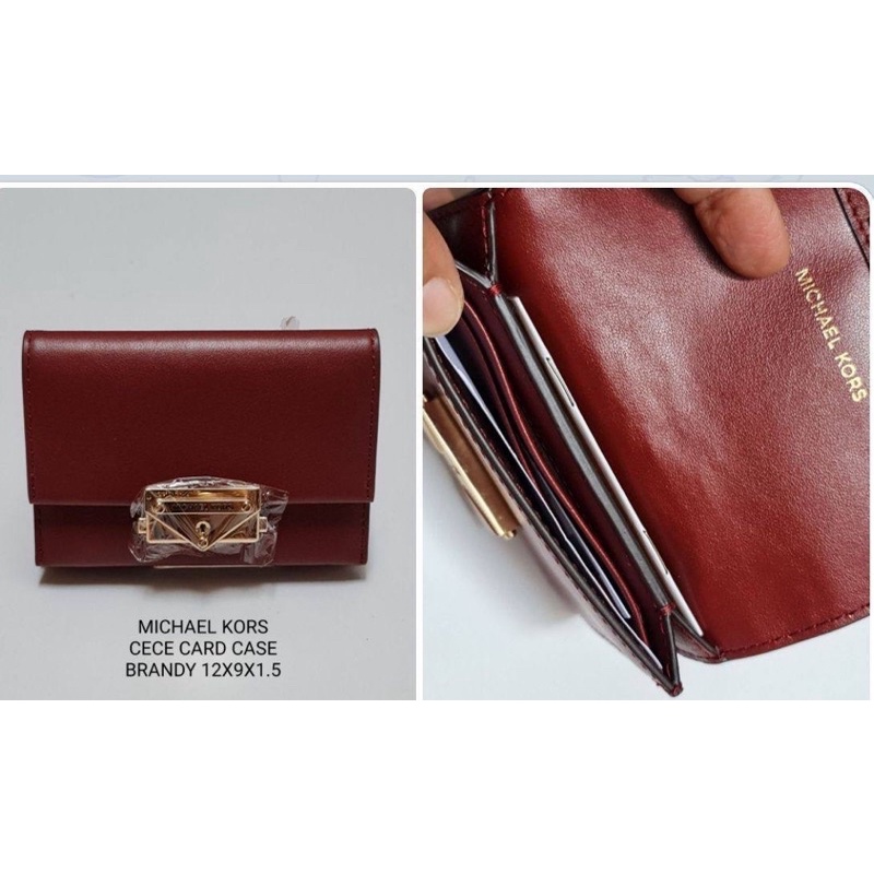 MK CECE CARD CASE BRANDY