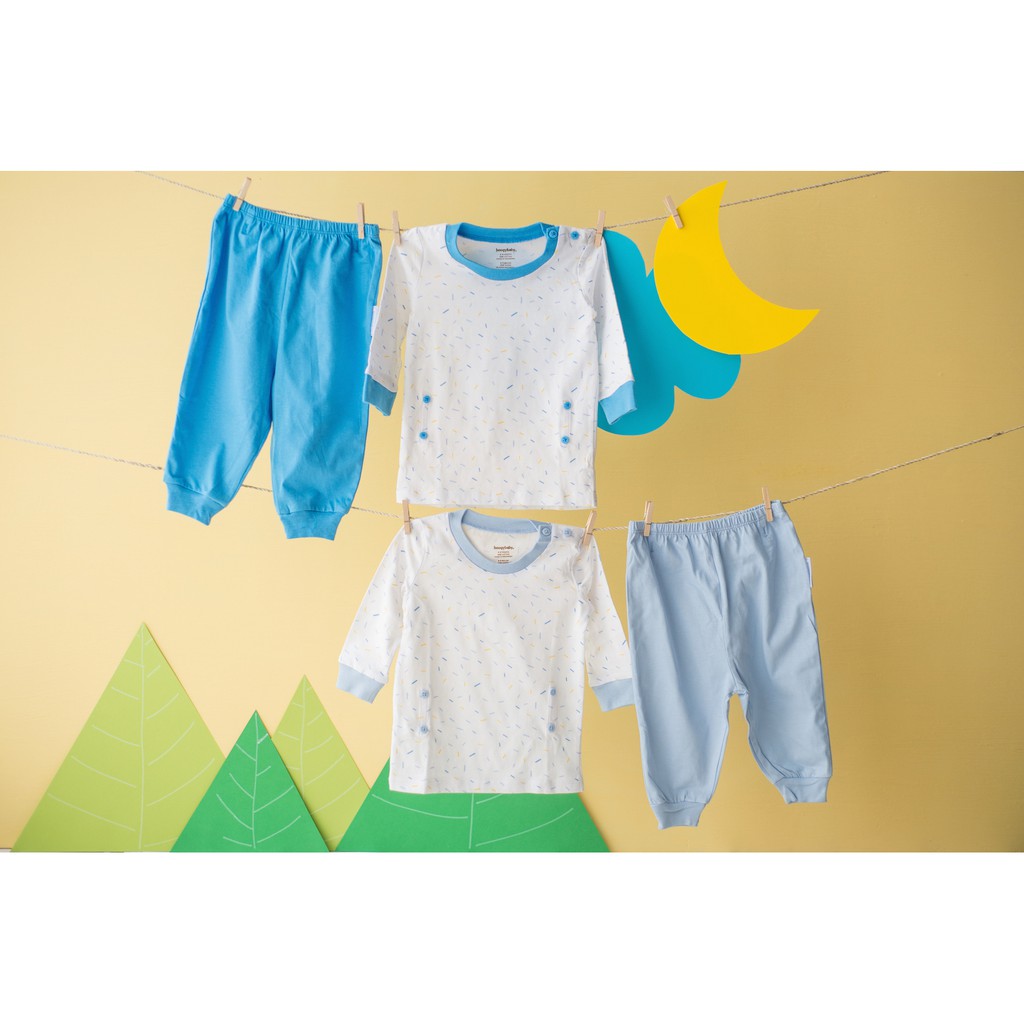 Setelan Oblong Panjang 6-9 9-12 Bayi Anak Long Top - Trouser Boogybaby