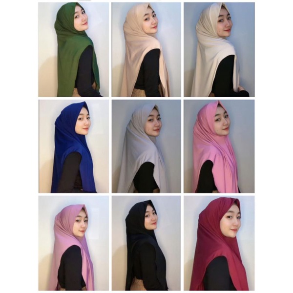 jilbab instan segi tiga oval jersey super
