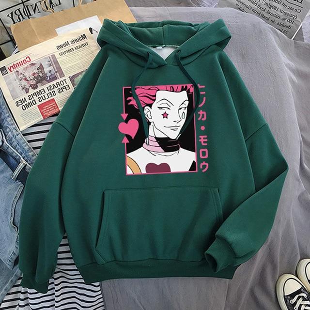 Sweater HISOKA MOROW V2 Hoodie Anime HUNTER x HUNTER Jumper Pria Wanita Bahan Fleece Ukuran S M L XL XXL XXXL