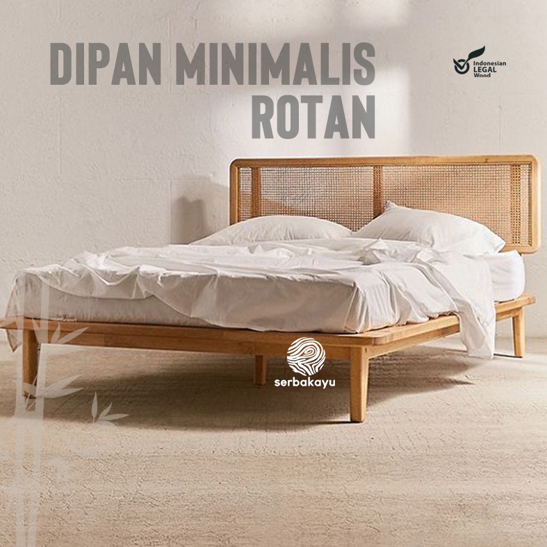 Dipan Rotan Minimalis Modern - Dipan Minimalis Kayu Jati - Natural Modern Minimalis