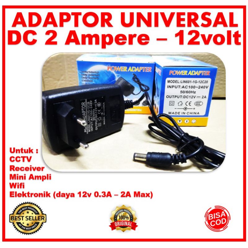 Adaptor 12 volt 2 ampere