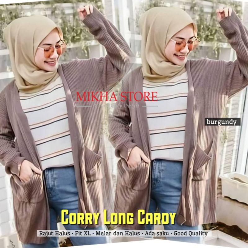 kardigan rajut murah corry long cardy ori mikha store solo murah best seller