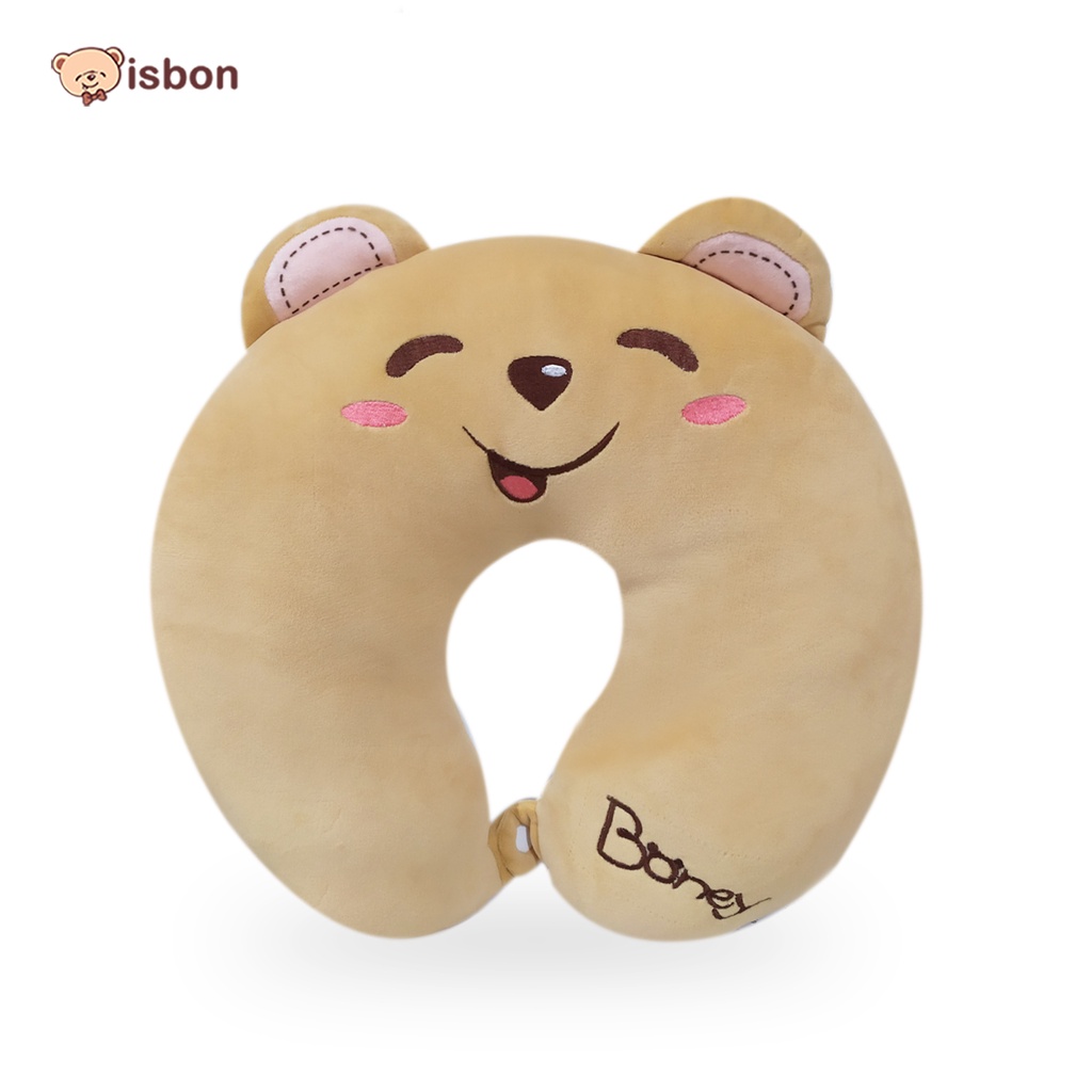 Bantal Leher Dewasa BORDIR BONEY travel pillow Istana Boneka Neckrest Bordir Comfy Nyaman untuk trav