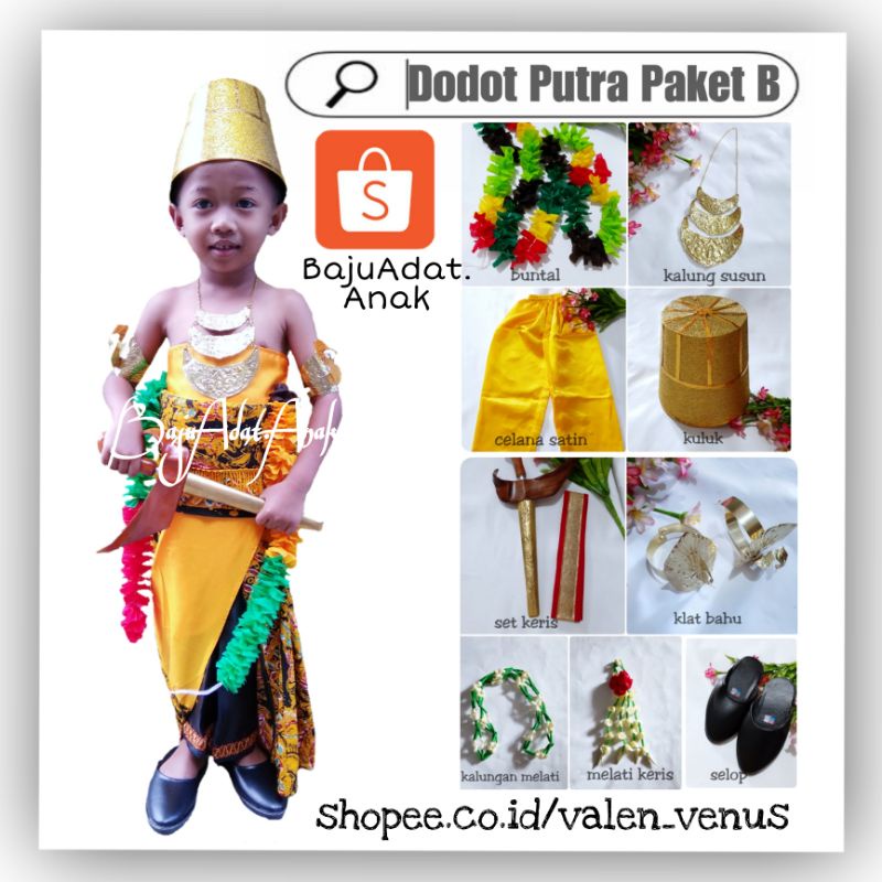 Dodotan Anak Paket PUTRA (B) Baju Dodot Kostum Adat Jawa Jogja Solo Basahan