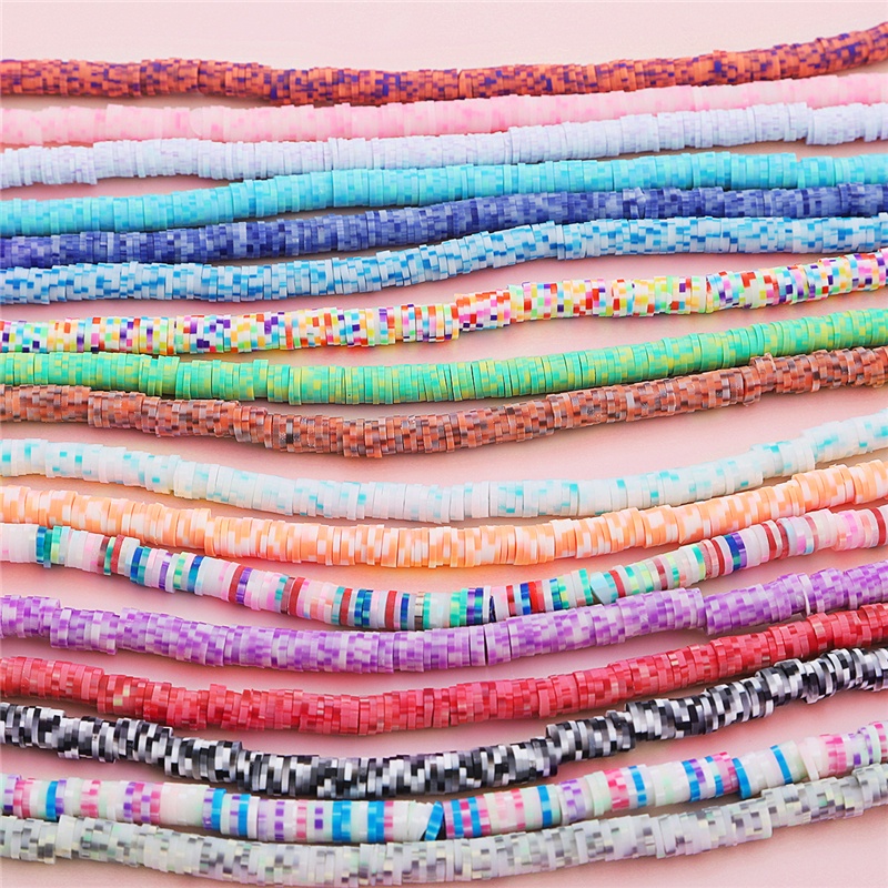 400 Pcs 3X1 Mm Lubang 1 Mm Lembut Serpihan Tanah Liat Manik-manik Tanah Liat Manik-manik Longgar untuk Membuat Perhiasan Temuan Kalung Gelang Anting-Anting DIY