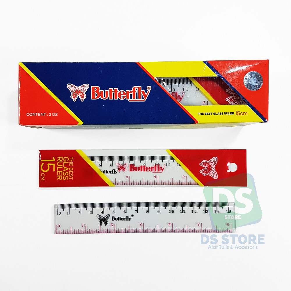 

Penggaris 15 CM Plastik/Akrilik BUTTERFLY